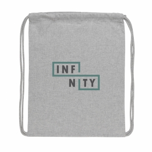 An image of Impact AWARE Recycled Cotton Drawstring Backpack 145g - Sample