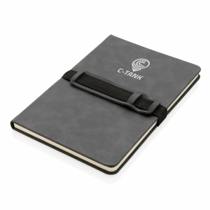 An image of Deluxe Hardcover PU Notebook A5 With Phone And Pen Holder