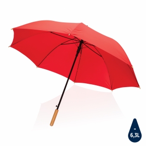 An image of 27" Impact AWARE RPET 190T Auto Open Bamboo Umbrella