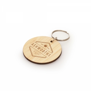 An image of Circular Bamboo Keyring