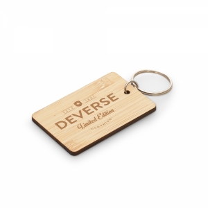 An image of Logo Rectangular Bamboo Keyring