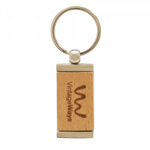 An image of Bambley Bamboo And Metal Keyring