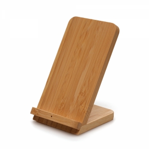 An image of Marketing Wireless Bamboo Charger And Stand - Sample