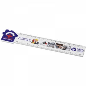 An image of Logo Tait 15 Cm House-shaped Recycled Plastic Ruler