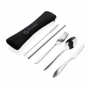 An image of 4 PCS Stainless Steel Re-usable Cutlery Set - Sample