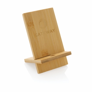 An image of Printed FSC Bamboo Phone Stand In FSC Kraft Box - Sample