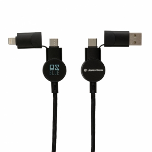 An image of Marketing Oakland RCS Recycled Plastic 6-in-1 Fast Charging 45W Cable - Sample