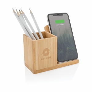 An image of Printed Calgary FSC Bamboo 10W Wireless Charger - Sample