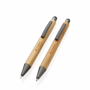 An image of FSC Bamboo Modern Pen Set In Box