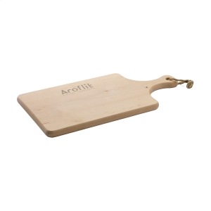 An image of Branded Alder Wood Cutting Board with Handle EU