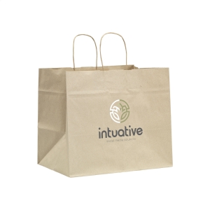 An image of Logo Leaf It Bag recycled grass paper (90 g/m) XL - Sample