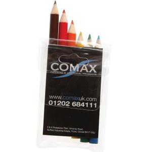 An image of Pack of 6 Half Length Colouring Pencils