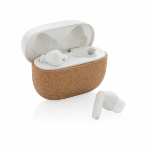 An image of Printed Oregon RCS Recycled Plastic And Cork TWS Earbuds - Sample