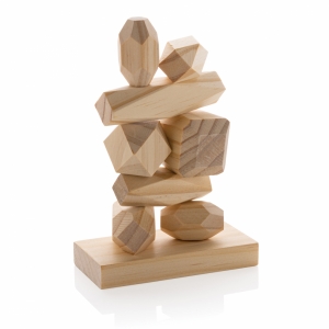 An image of Ukiyo Crios Wooden Balancing Rocks In Pouch