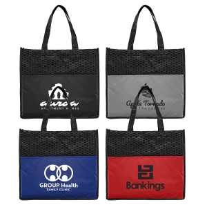 An image of Branded Plaza Deluxe - Non-Woven Convention Tote Bag - Sample