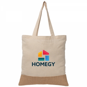 An image of Logo Rio 140 gsm  Recycled Cotton and Jute Tote Bag - Sample