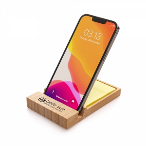 An image of Promotional Bamboo 2-in-1 Phone Stand - Sample