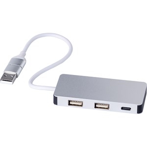 An image of Promotional Recycled Aluminium 3 Port USB Hub  - Sample
