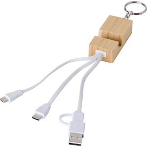 An image of Printed Bamboo charger and keychain - Sample