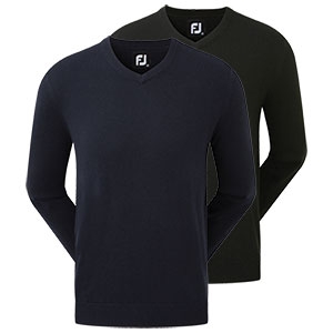 An image of Branded FootJoy Wool Blend V-Neck Pullover - Sample