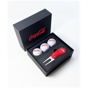 An image of Logo Flix Lite 3 Ball Golf Mini Presentation Box  - Sample