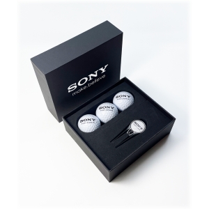 An image of Logo Geo 3 Ball Golf Mini Presentation Box  - Sample