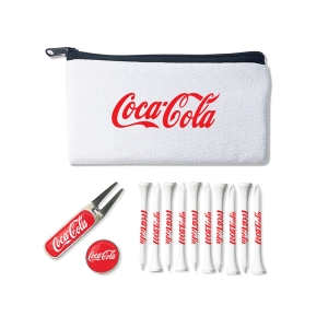An image of Branded Repair Tool Cotton Canvas Zipped Golf Bag Set - Sample