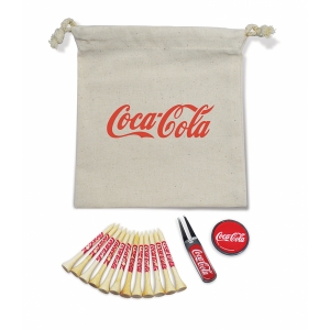 An image of Corporate Organic Cotton Drawstring Bag Set - Sample