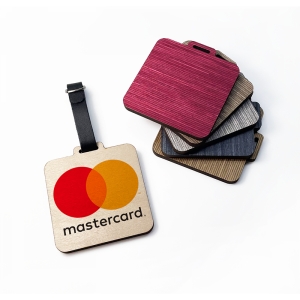 An image of Marketing Square Wooden Ply Golf Bag Tag  - Sample