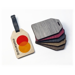 An image of Advertising Wooden Ply Luggage Tag - Design 1  - Sample