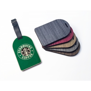 An image of Printed Wooden Ply Luggage Tag - Design 3  - Sample
