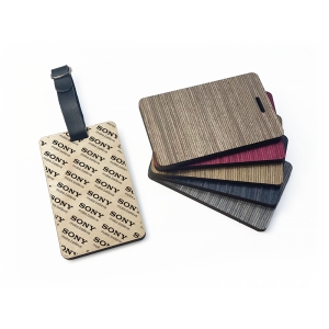 An image of Logo Wooden Ply Luggage Tag - Design 4  - Sample