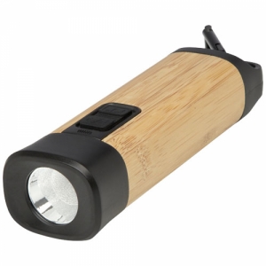 An image of Marketing Kuma Bamboo/RCS Recycled Plastic Torch With Carabiner