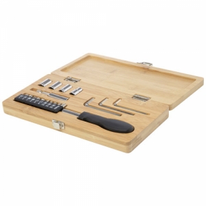 An image of Rivet 19 piece Bamboo Recycled Plastic Tool Set