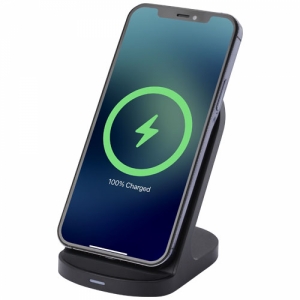 An image of Promotional Loop 15W Dual Coil RCS Recycled Plastic Wireless Charging Stand - Sa...