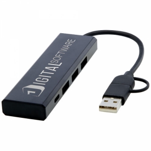 An image of Printed Rise RCS Recycled Aluminium USB 2.0 Hub - Sample