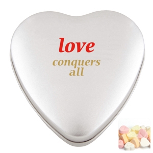 An image of Large heart tin with fruit heart sweets
