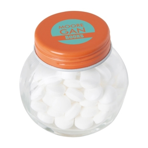 An image of Advertising Small glass jar with dextrose mints