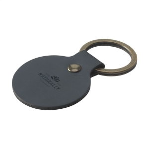 An image of Recycled Leather Look Keyring Round