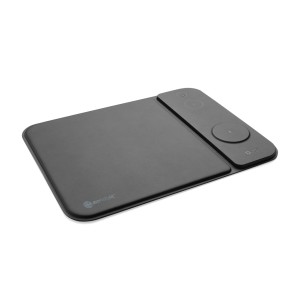 An image of Promotional Swiss Peak RCS Recycled PU 15W 3 In 1 Charging Mousepad