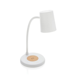 An image of Zenara RCS Recycled Plastic And Cork 15W Wireless Desk Lamp