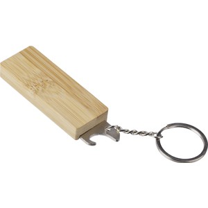 An image of Bamboo Bottle Opener Multiwrench Keyring