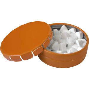 An image of Round click tin with sugar free mints