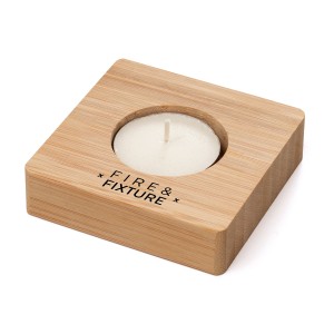 An image of Bamboo Tealight Holder (Includes Tealight)