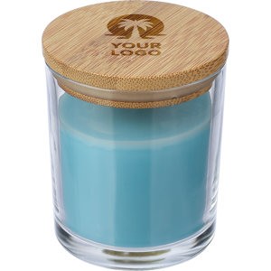 An image of Vanilla Scent Glass Candle with Bamboo Lid