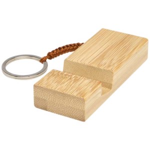 An image of Logo Bosona Bamboo Phone Holder With Keychain