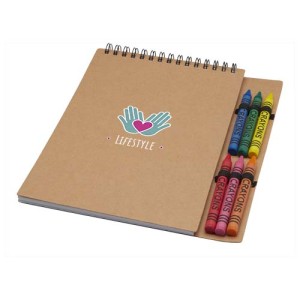 An image of Doodle A5 Spiral Soft Cover Notebook And Crayon Set