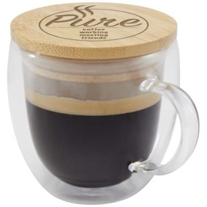 An image of Lenora 250 Ml Glass Cup With Bamboo Lid