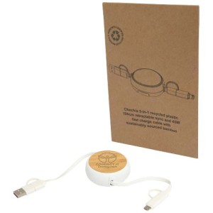 An image of Logo Chechia 5-in-1 Recycled Retractable Fast Charge Cable