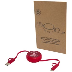 An image of Alasia 5-in-1 Recycled Retractable Fast Charge Cable 100cm